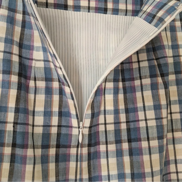 ❣️Veronica Beard Roman Yellow & Blue Plaid Mini Skirt in Size 2 - Picture 4 of 6